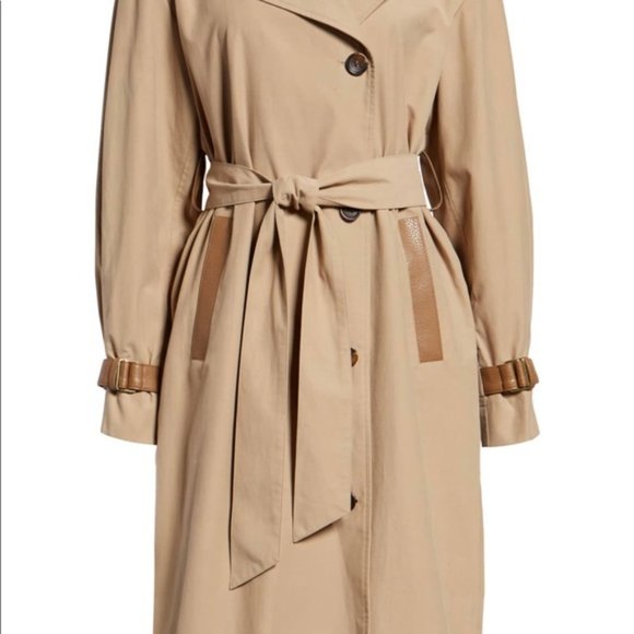 Sosken Women’s Tan Oversized Twill Trench Coat Size 12 Brand New - Picture 6 of 8